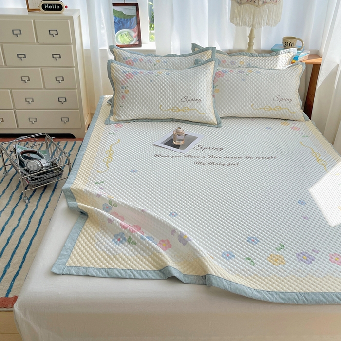 91家纺网 家纺一手货源 找家纺 顾里家纺 2024 新款凉豆豆印花席 春暖花开