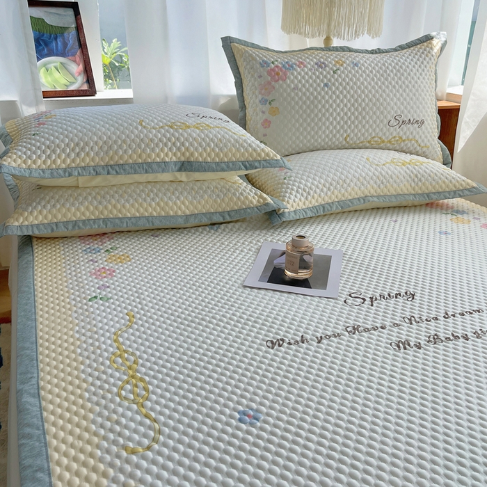 91家纺网 家纺一手货源 找家纺 顾里家纺 2024 新款凉豆豆印花席 春暖花开