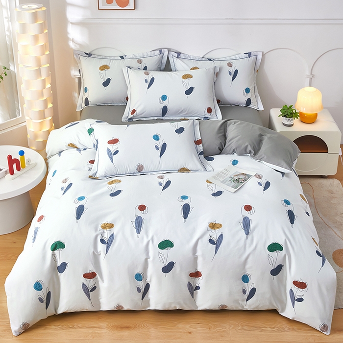 91家纺网 家纺一手货源 找家纺 雲归梦 2024新款全棉活性13372印花四件套 乐薇 灰