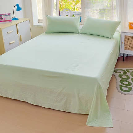 艾特你 2024新款A类水洗棉单床单系列 藻绿色