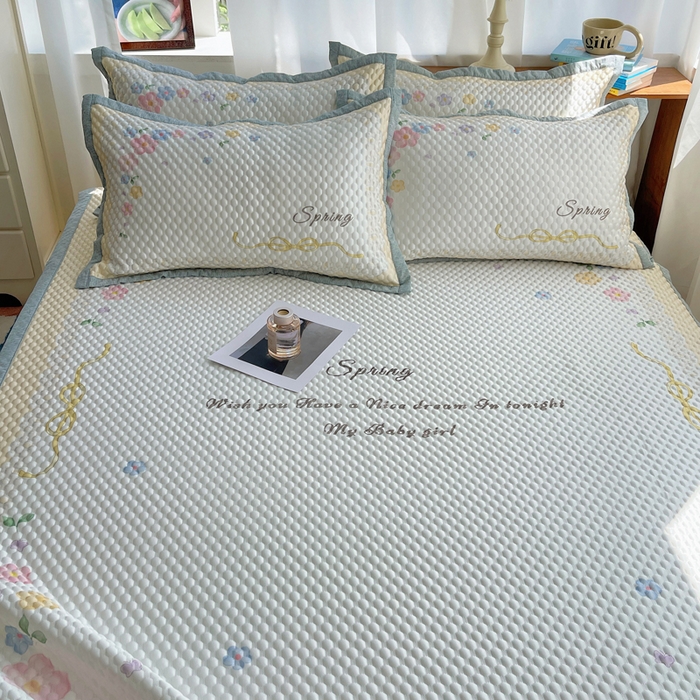 91家纺网 家纺一手货源 找家纺 顾里家纺 2024 新款凉豆豆印花席 春暖花开