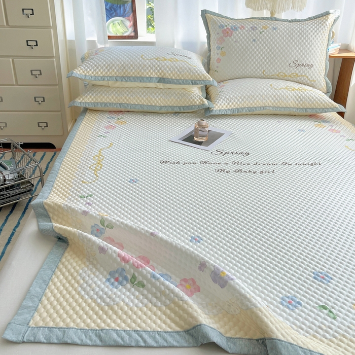 91家纺网 家纺一手货源 找家纺 顾里家纺 2024 新款凉豆豆印花席 春暖花开