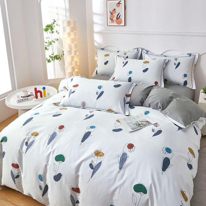 91家纺网 家纺一手货源 找家纺 雲归梦 2024新款全棉活性13372印花四件套 乐薇 灰