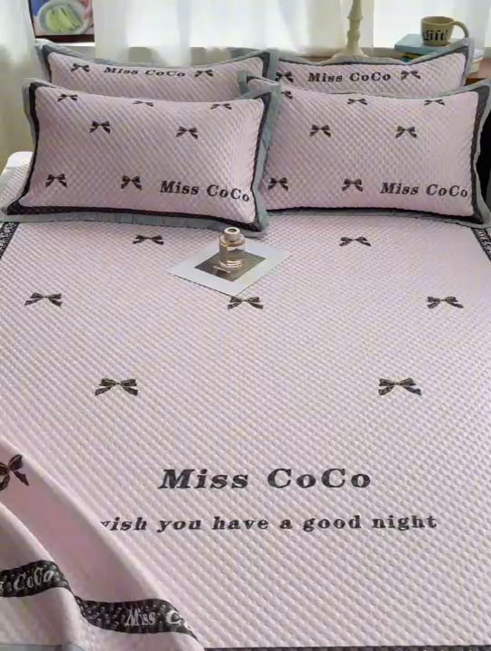 91家纺网 家纺一手货源 找家纺 顾里家纺 2024 新款凉豆豆印花席 少女蝴蝶结