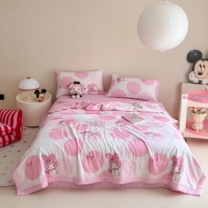 91家纺网 家纺一手货源 找家纺 沐辰家居-2024新款A类印花款全棉夏被 A类棉花被-蝴蝶美乐蒂