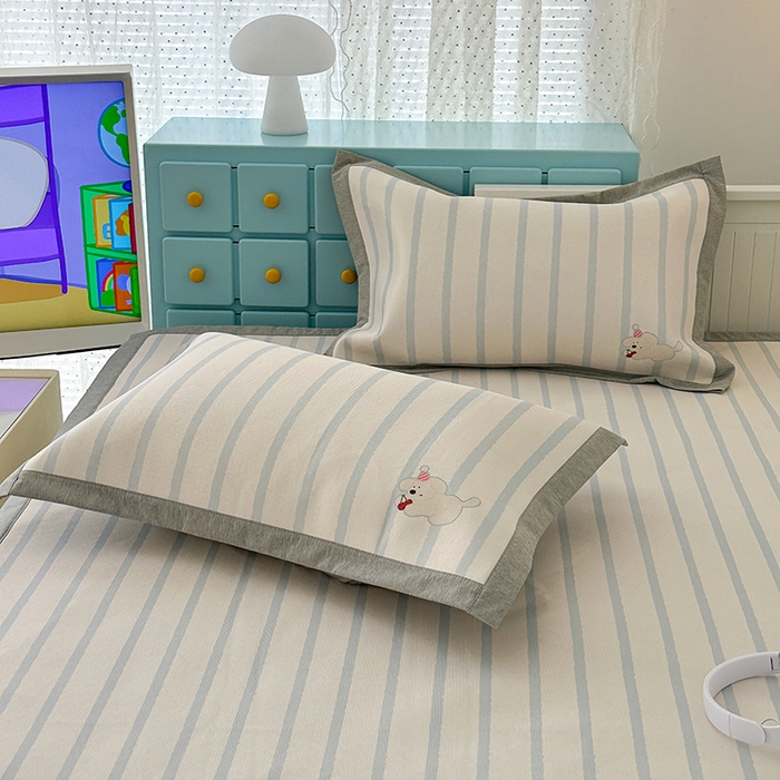 91家纺网 家纺一手货源 找家纺 昔可家纺 2024新款大版数码印花养生冰藤席 樱桃萌宠