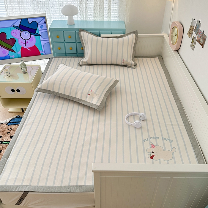 91家纺网 家纺一手货源 找家纺 昔可家纺 2024新款大版数码印花养生冰藤席 缤纷曲奇