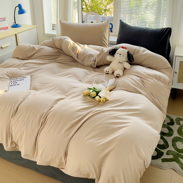 91家纺网 家纺一手货源 找家纺 森璐家纺 2024新款1水洗棉被套纯色被套单被套素色被套 混搭-浅驼深灰