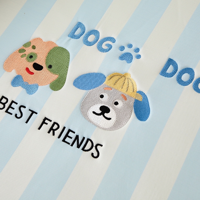 91家纺网 家纺一手货源 找家纺 怡家居 2024新款A类PE凉感提花加刺绣凉席三件套 米兰条纹狗