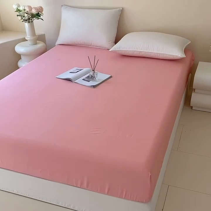 91家纺网 家纺一手货源 找家纺 艾迪尚家纺 2025新款纯色生态磨毛绣花单床笠 蝶恋花-暖玉