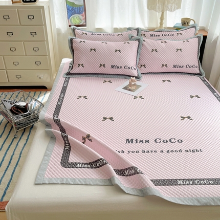 顾里家纺 2024 新款凉豆豆印花席 少女蝴蝶结