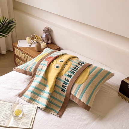 91家纺网 家纺一手货源 找家纺 （总）悦然 2024新款全棉6层纱布枕巾 52*78cm/对