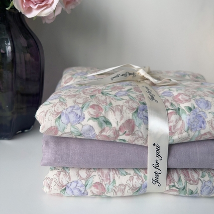 91家纺网 家纺一手货源 找家纺 （总）麦伦家居 2024春夏新品全棉有氧双层纱印花系列四件套（叠拍图）