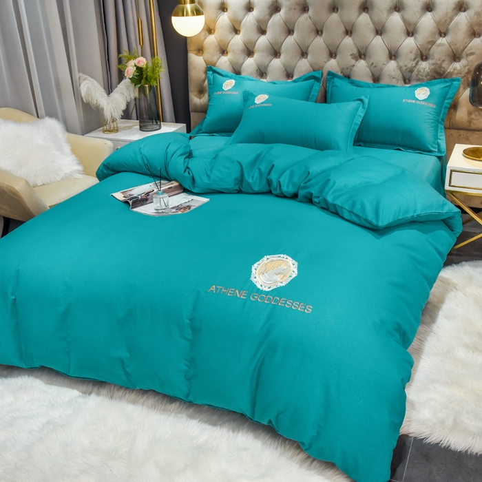 91家纺网 家纺一手货源 找家纺 艾迪尚家纺 2025新款纯色生态磨毛绣花四件套 艾薇儿-复古兰