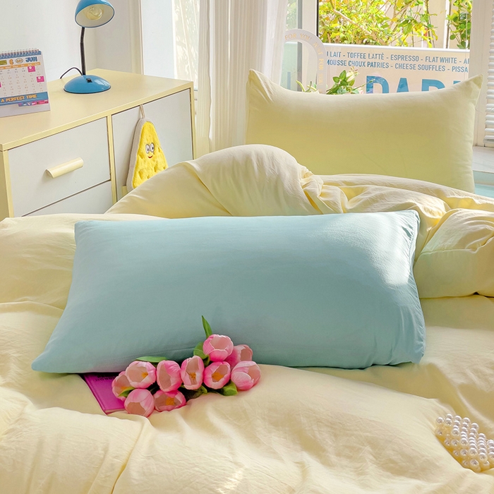 91家纺网 家纺一手货源 找家纺 森璐家纺 2024新款1水洗棉被套纯色被套单被套素色被套 混搭-黄水绿