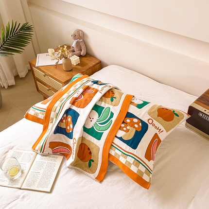 91家纺网 家纺一手货源 找家纺 （总）悦然 2024新款全棉6层纱布枕巾 52*78cm/对