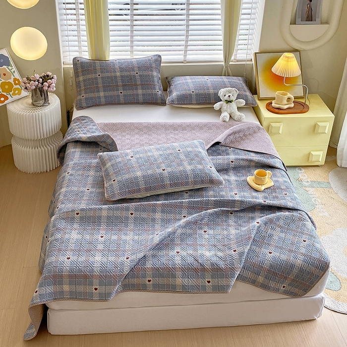 91家纺网 家纺一手货源 找家纺 羽爱家纺 2025新款A类双面全棉印花床盖套件 斯里兰卡