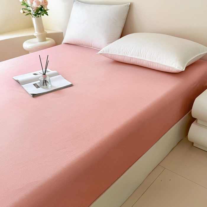 91家纺网 家纺一手货源 找家纺 艾迪尚家纺 2025新款纯色生态磨毛绣花单床笠 蝶恋花-暖玉