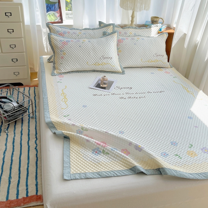 91家纺网 家纺一手货源 找家纺 顾里家纺 2024 新款凉豆豆印花席 春暖花开