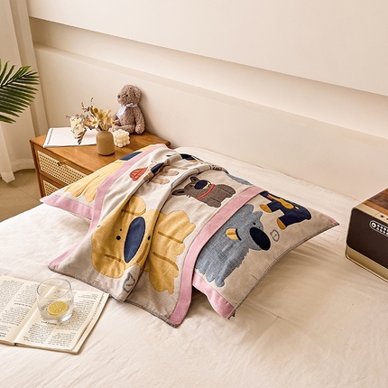 91家纺网 家纺一手货源 找家纺 （总）悦然 2024新款全棉6层纱布枕巾 52*78cm/对