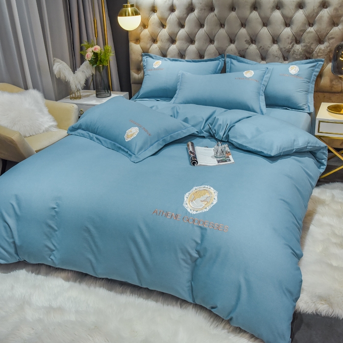 91家纺网 家纺一手货源 找家纺 （总）艾迪尚家纺 2025新款纯色生态磨毛绣花四件套