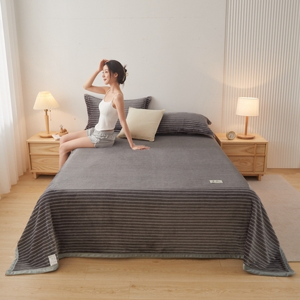 雅萱家纺 2024新款良品系列牛奶绒多功能毛毯盖毯 良品-中性条纹