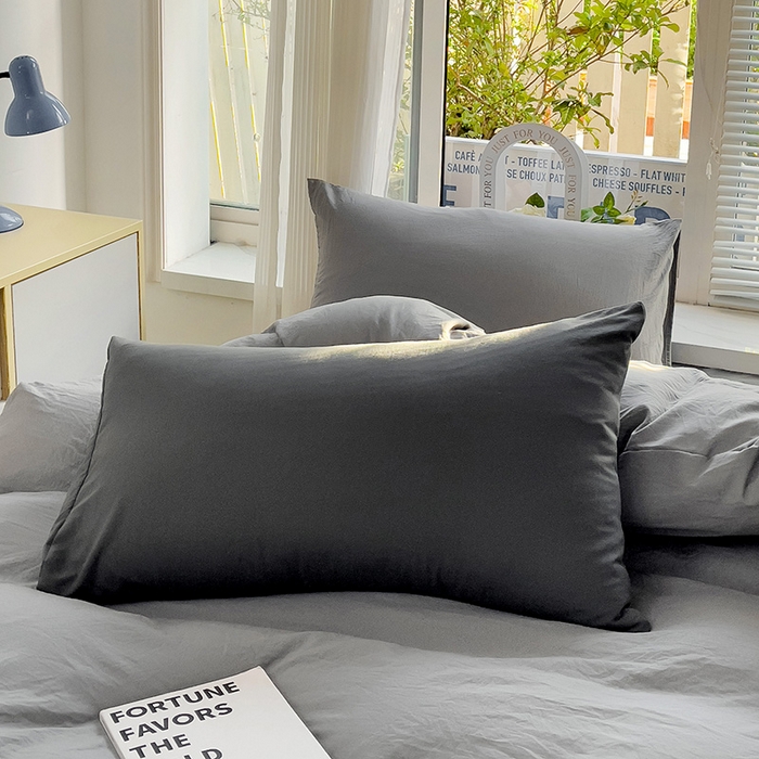 91家纺网 家纺一手货源 找家纺 森璐家纺 2024新款1水洗棉被套纯色被套单被套素色被套 混搭-浅灰深灰