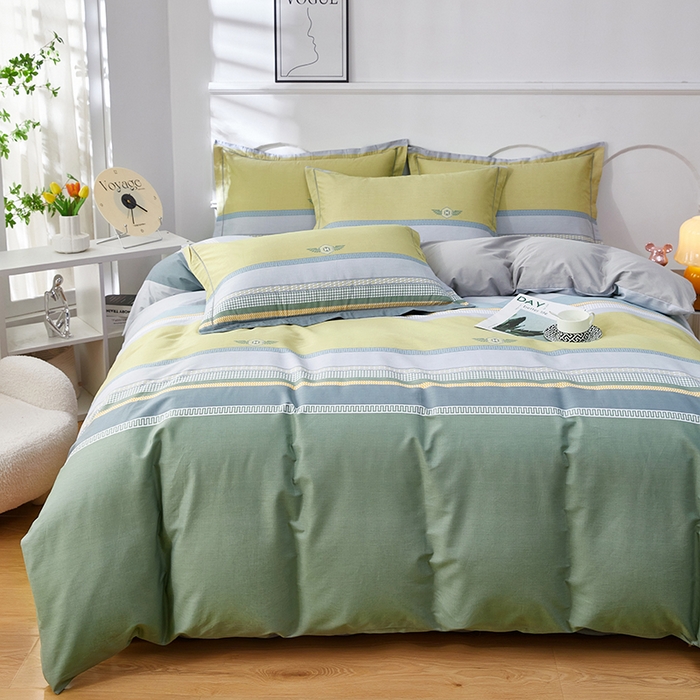 91家纺网 家纺一手货源 找家纺 雲归梦 2024新款全棉活性13372印花四件套 迷克 绿