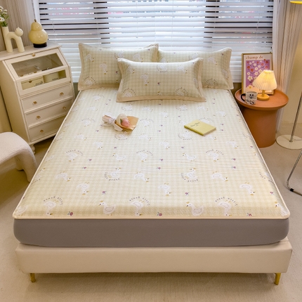 91家纺网 家纺一手货源 找家纺 （总）布卢姆床垫 新款A类数码印花冰藤席夏凉席--床笠款