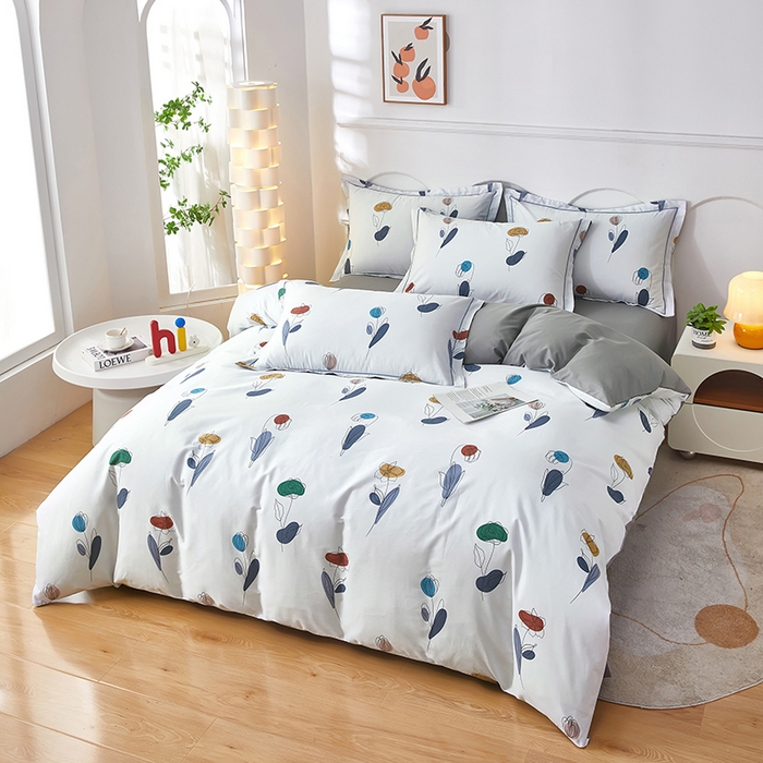 91家纺网 家纺一手货源 找家纺 雲归梦 2024新款全棉活性13372印花四件套 乐薇 灰