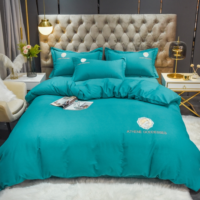 91家纺网 家纺一手货源 找家纺 艾迪尚家纺 2025新款纯色生态磨毛绣花单床笠 艾薇儿-复古兰