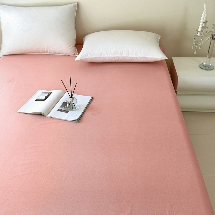 91家纺网 家纺一手货源 找家纺 艾迪尚家纺 2025新款纯色生态磨毛绣花单床笠 艾薇儿-玉色