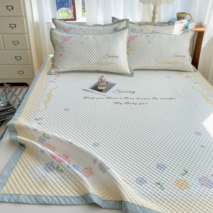 91家纺网 家纺一手货源 找家纺 顾里家纺 2024 新款凉豆豆印花席 春暖花开