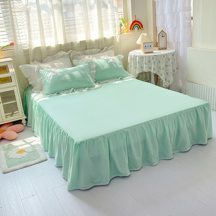 91家纺网 家纺一手货源 找家纺 （总）花香四季家纺 2025新款纯棉蕾丝单床裙