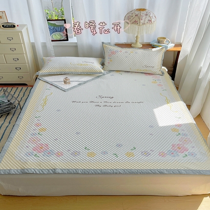 91家纺网 家纺一手货源 找家纺 顾里家纺 2024 新款凉豆豆印花席 春暖花开