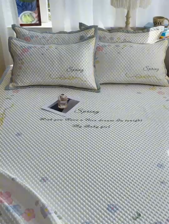 91家纺网 家纺一手货源 找家纺 顾里家纺 2024 新款凉豆豆印花席 春暖花开