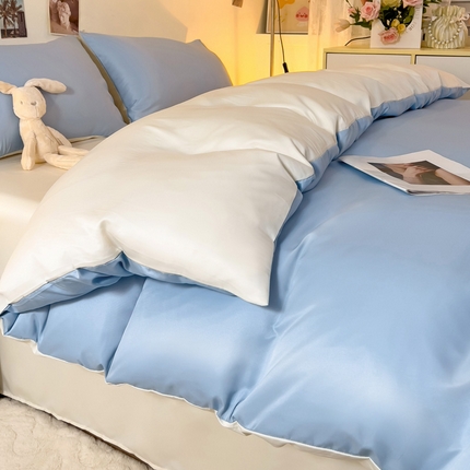 91家纺网 家纺一手货源 找家纺 （总）老K 2024新款纯色轻奢水洗真丝四件套单品冰丝被套