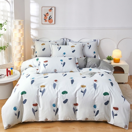 雲归梦 2024新款全棉活性13372印花四件套 乐薇 灰