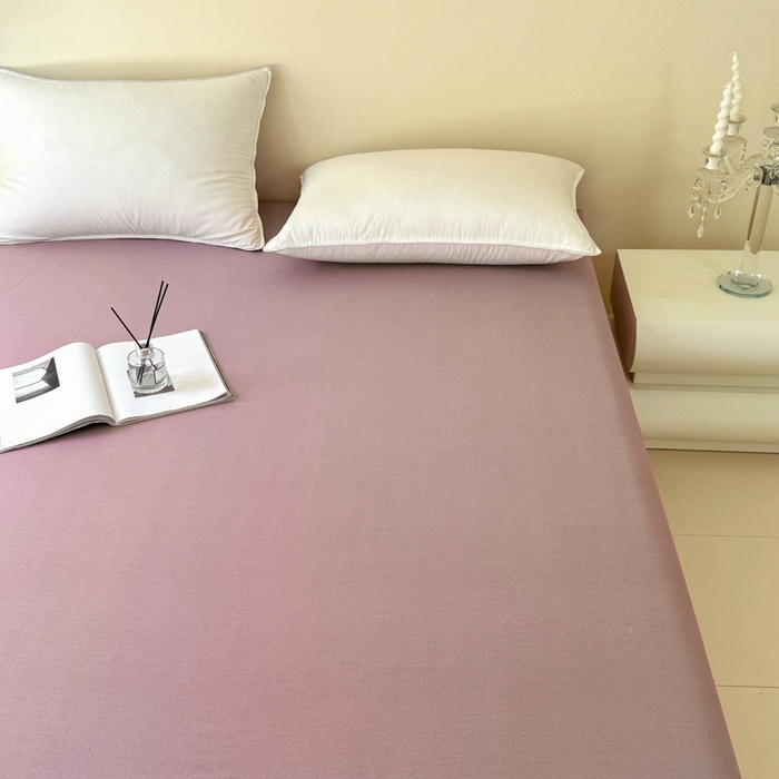 91家纺网 家纺一手货源 找家纺 艾迪尚家纺 2025新款纯色生态磨毛绣花单床笠 麋鹿-豆沙