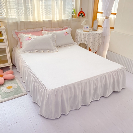 91家纺网 家纺一手货源 找家纺 （总）花香四季家纺 2025新款纯棉蕾丝单床裙