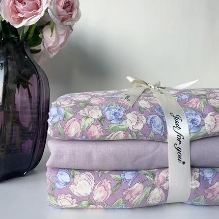 91家纺网 家纺一手货源 找家纺 （总）麦伦家居 2024春夏新品全棉有氧双层纱印花系列四件套（叠拍图）