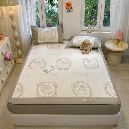 91家纺网 家纺一手货源 找家纺 （总）慕澄2024新款A类时尚印花刺绣冰藤凉席