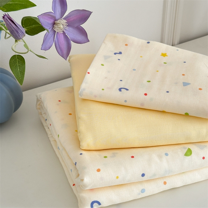 91家纺网 家纺一手货源 找家纺 曼之夏 2024新款全棉印花双层纱四件套 奶油派