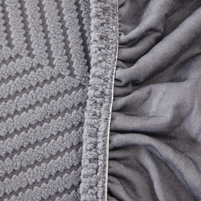 91家纺网 家纺一手货源 找家纺 千彤沙发垫 2024新款常规款拉花人字纹沙发套系列 深灰