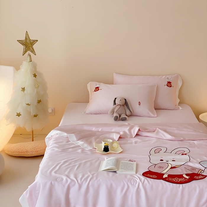 91家纺网 家纺一手货源 找家纺 （总）星野 2024新款天丝夏被大卡系列-长安兔