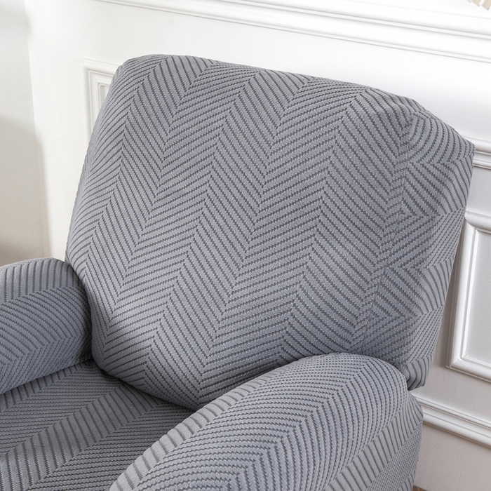 91家纺网 家纺一手货源 找家纺 千彤沙发垫 2024新款芝华士沙发套拉花绒人字纹系列 深灰