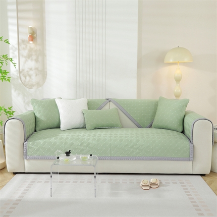 91家纺网 家纺一手货源 找家纺 （总）共鸣沙发垫 2024新款夏季新款冰豆斜纹沙发垫