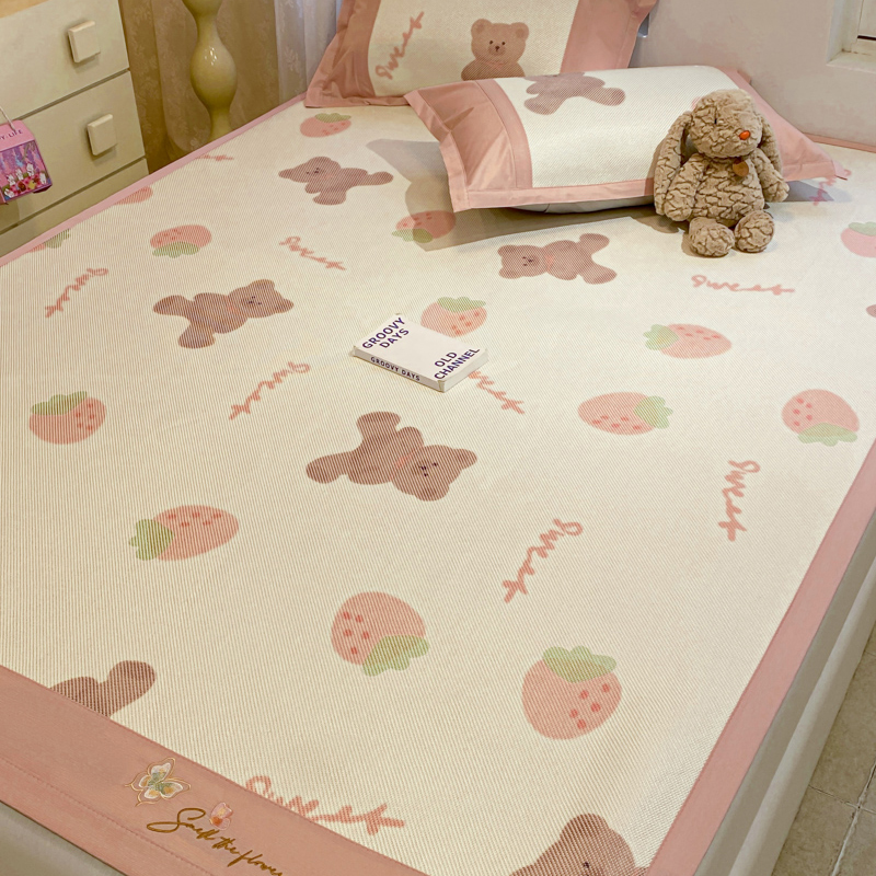 91家纺网 家纺一手货源 找家纺 （总）慕澄2024新款A类时尚印花刺绣冰藤凉席