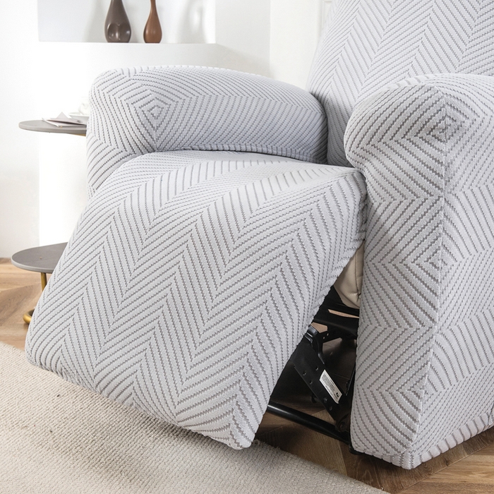 91家纺网 家纺一手货源 找家纺 千彤沙发垫 2024新款芝华士沙发套拉花绒人字纹系列 银灰