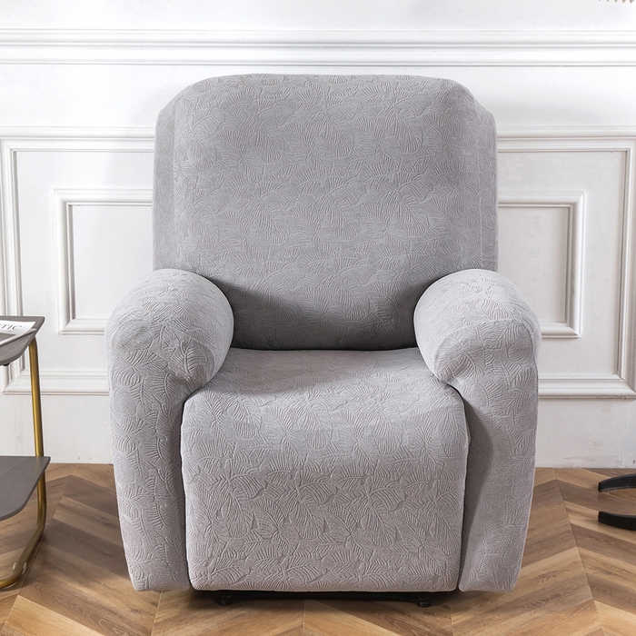 91家纺网 家纺一手货源 找家纺 千彤沙发垫 2024新款芝华士沙发套提花小树叶系列 银灰